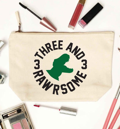Three and rawrsome natural makeup bag