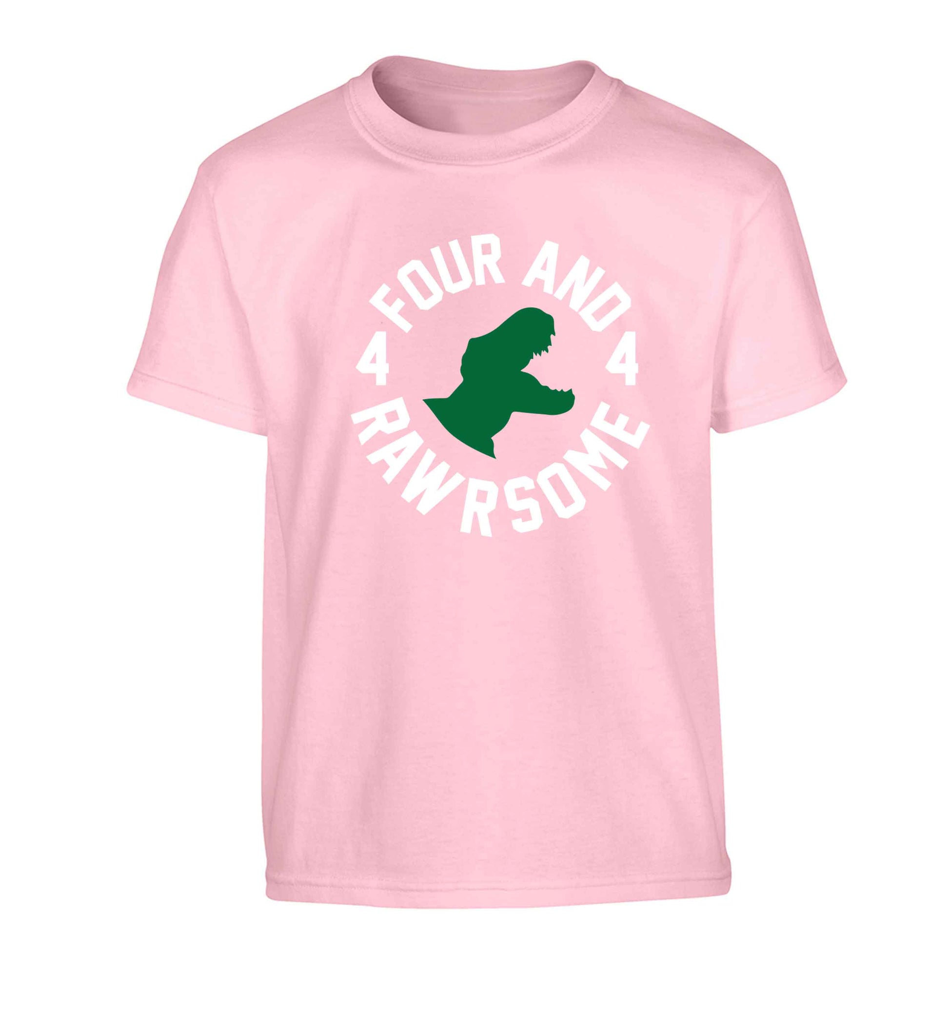 Four and rawrsome Children's light pink Tshirt 12-13 Years