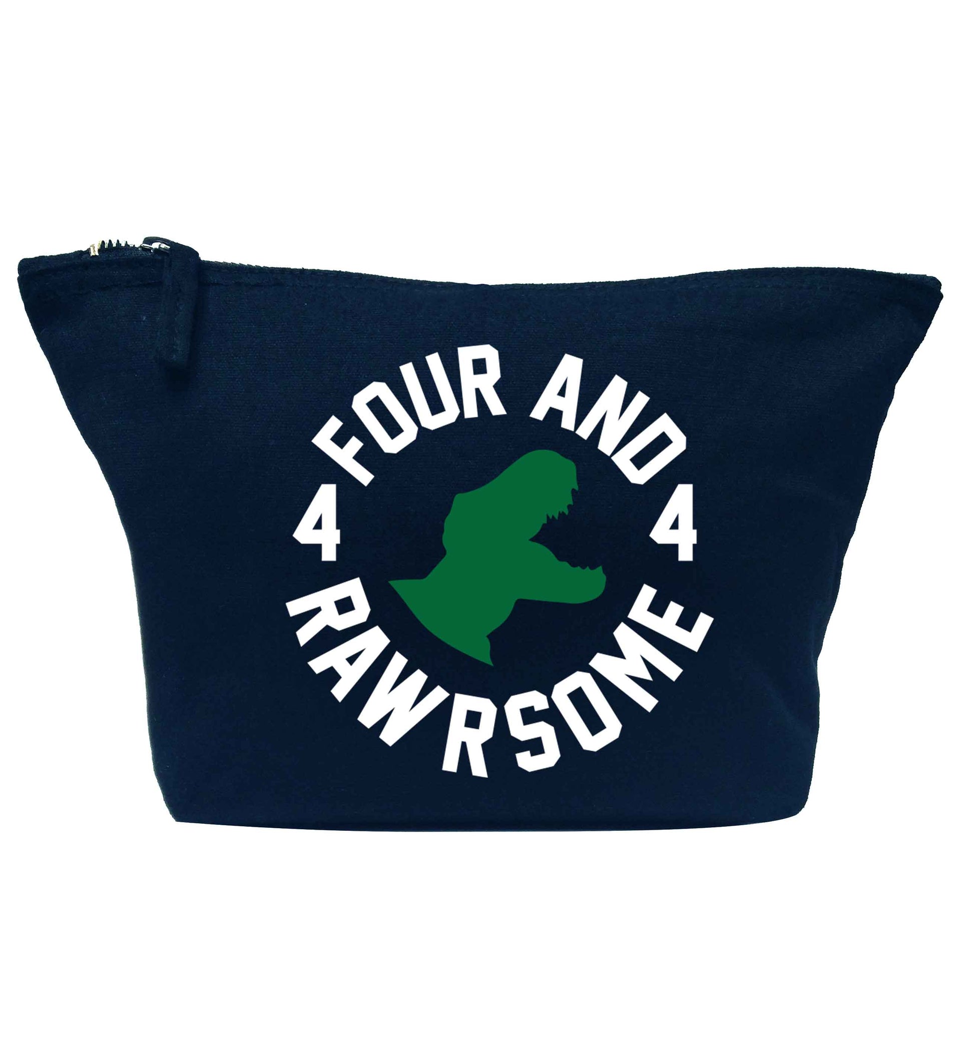 Four and rawrsome navy makeup bag