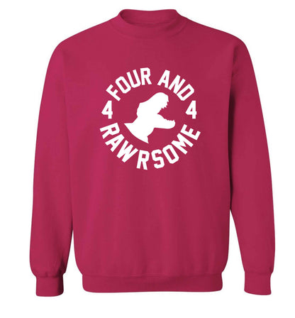Four and rawrsome adult's unisex pink sweater 2XL