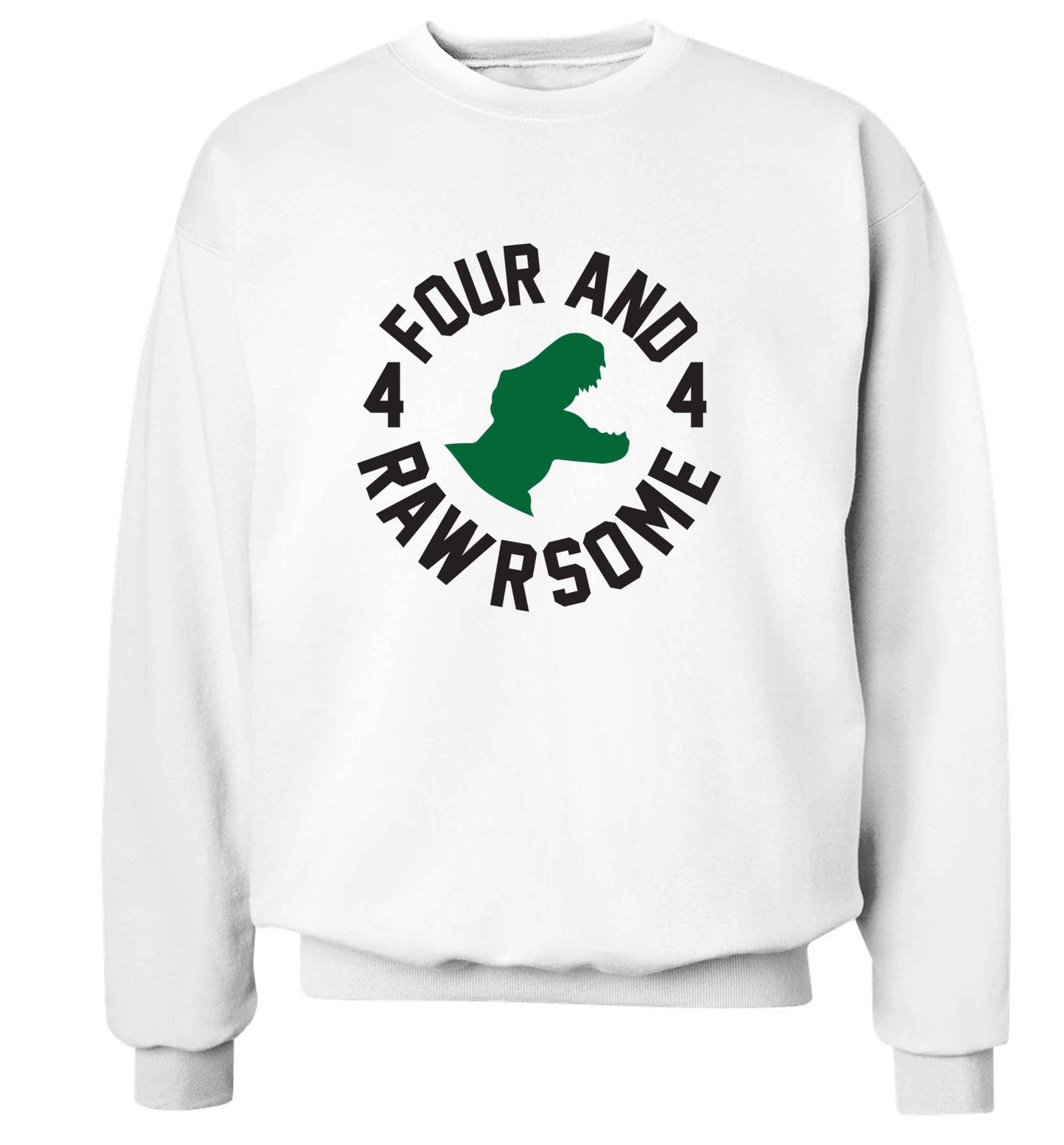 Four and rawrsome adult's unisex white sweater 2XL