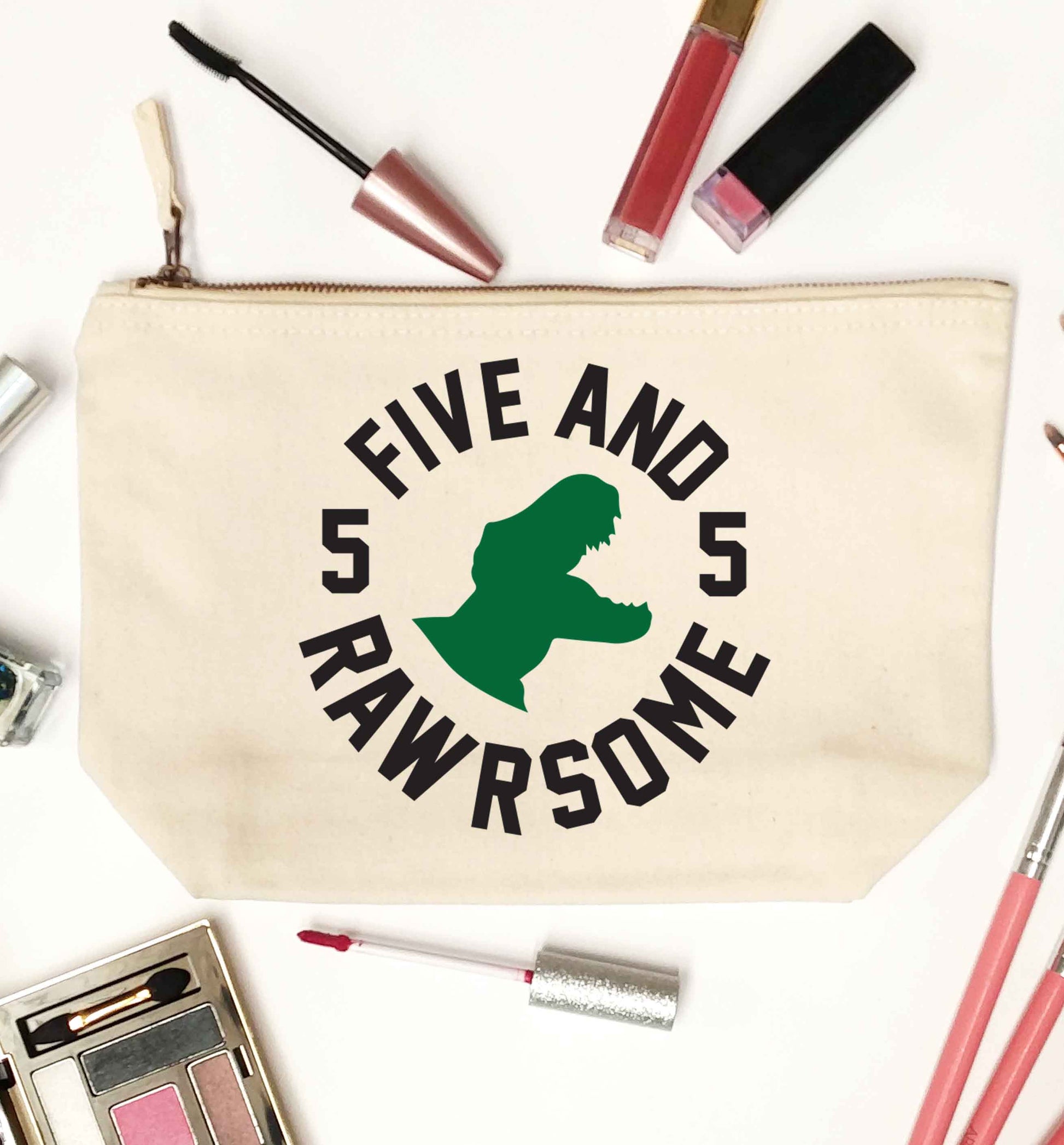 Five and rawrsome natural makeup bag