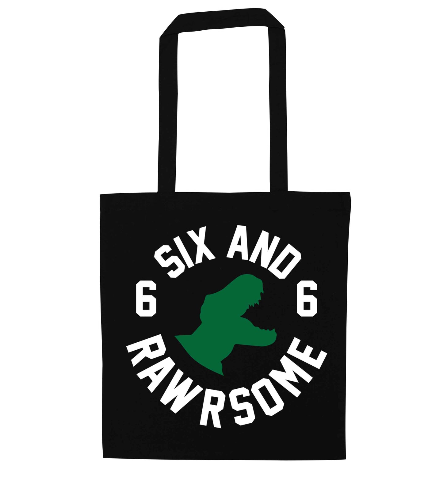 Six and rawrsome black tote bag