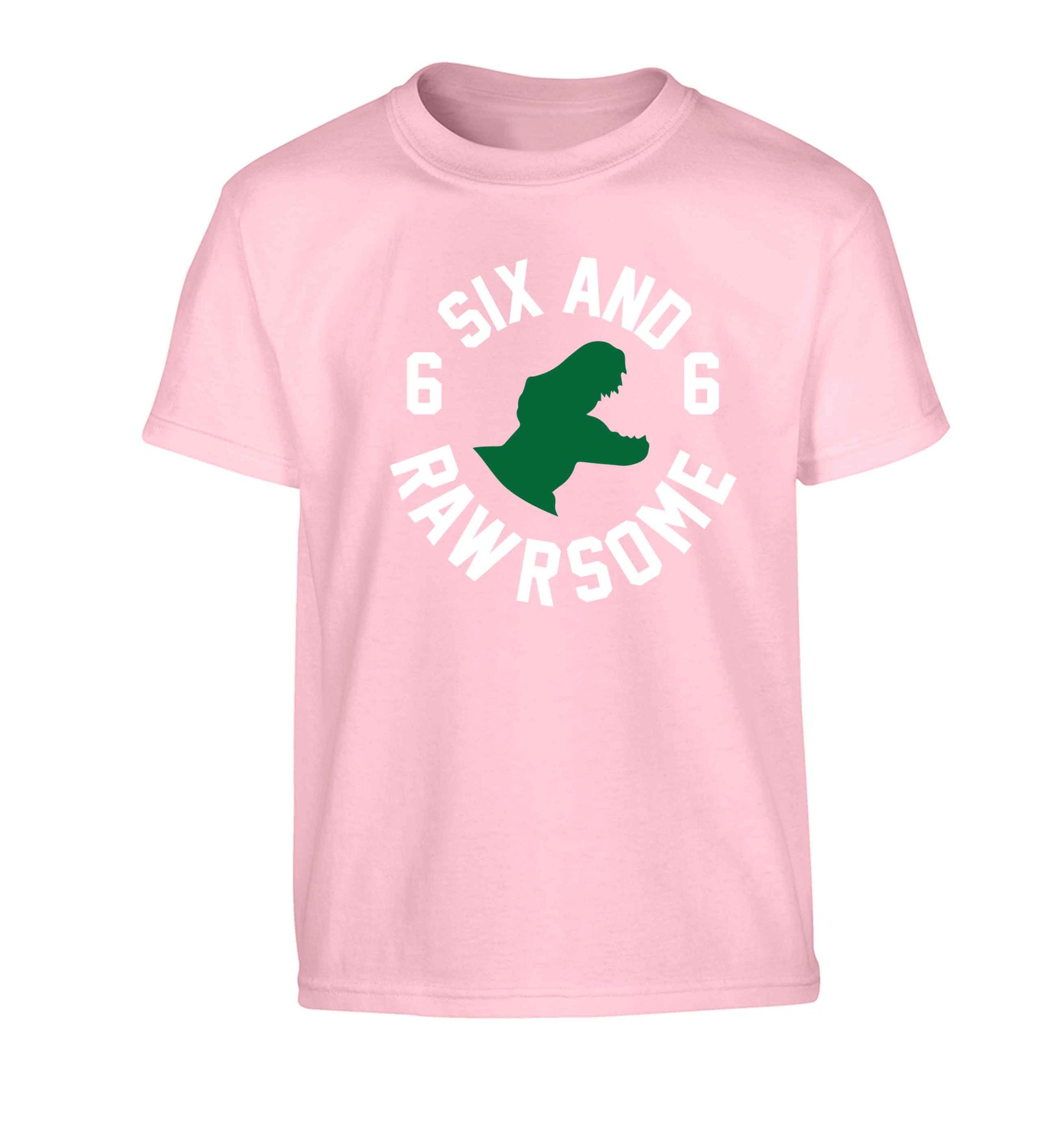 Six and rawrsome Children's light pink Tshirt 12-13 Years