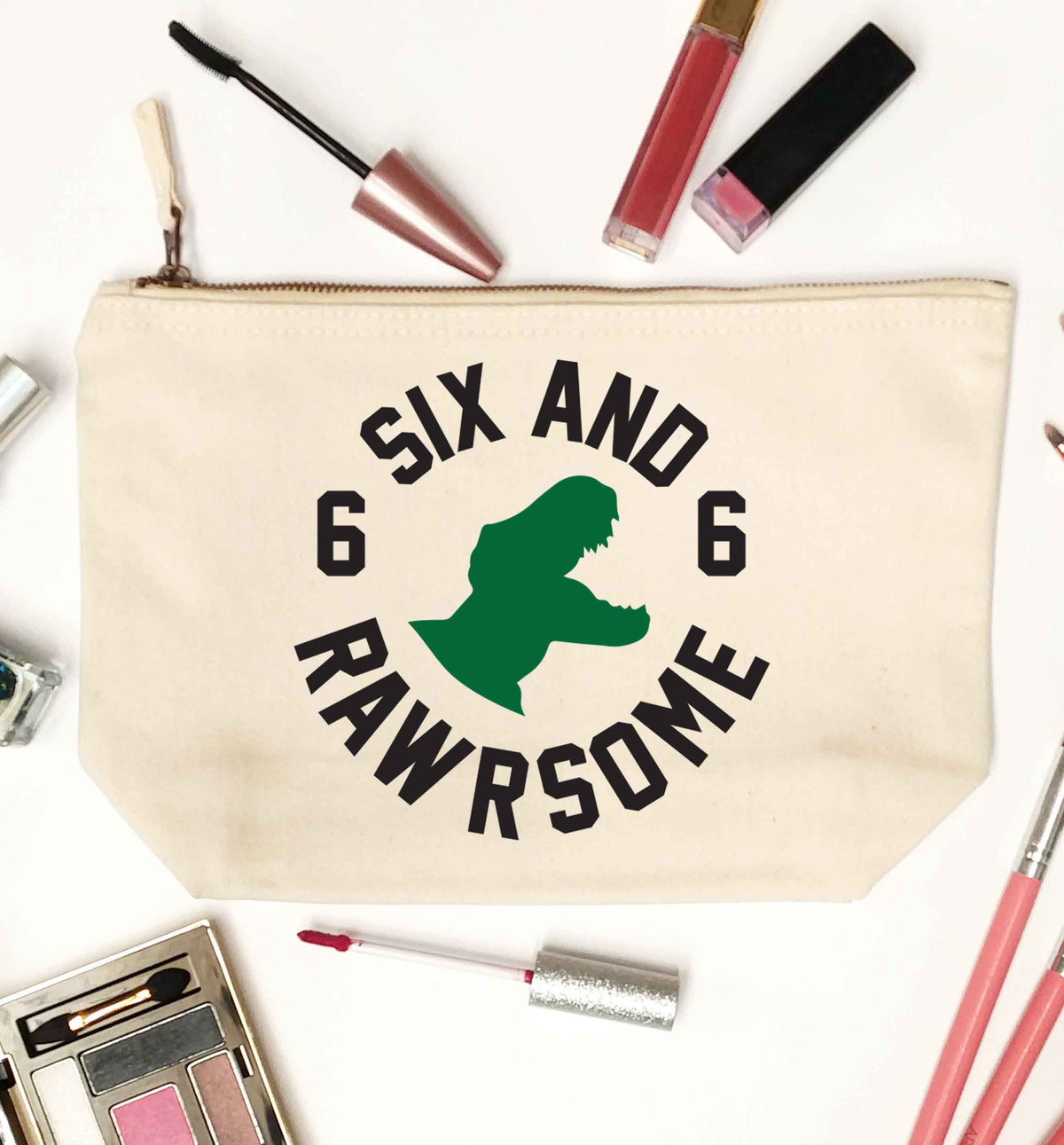 Six and rawrsome natural makeup bag