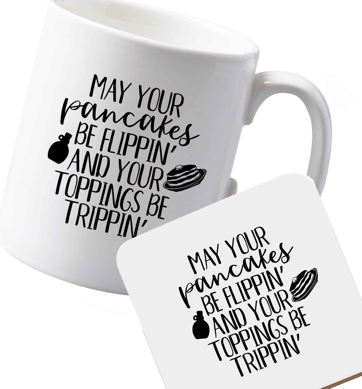 10 oz Ceramic mug and coaster Favourite Type Pan Pancake both sides