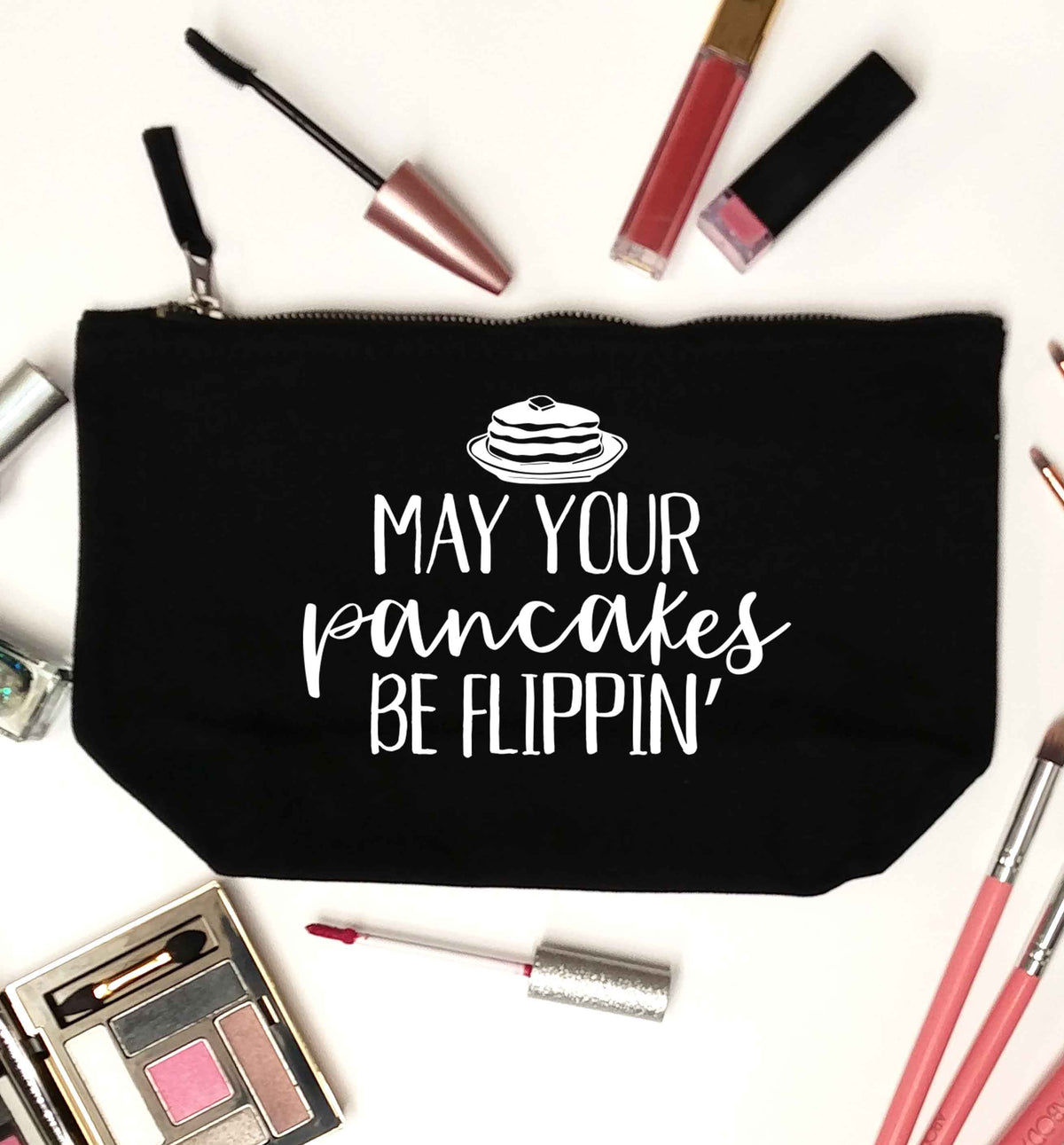 May your pancakes be flippin' black makeup bag