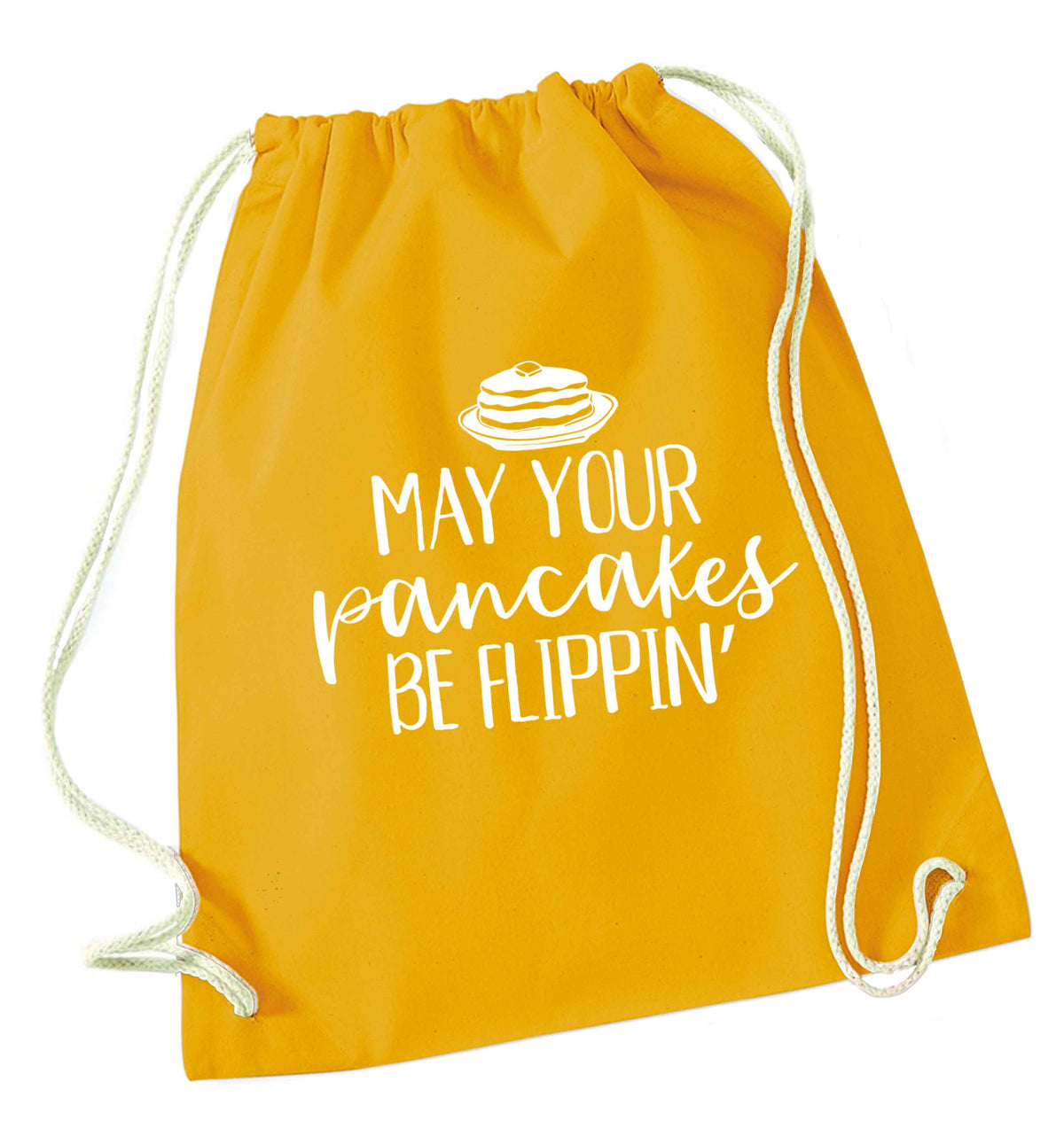 May your pancakes be flippin' mustard drawstring bag
