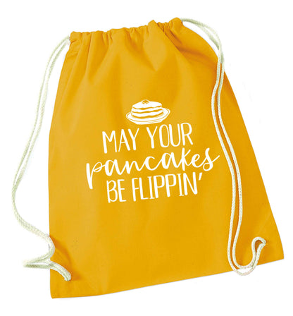 May your pancakes be flippin' mustard drawstring bag
