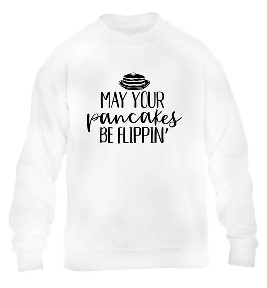 May your pancakes be flippin' children's white sweater 12-13 Years