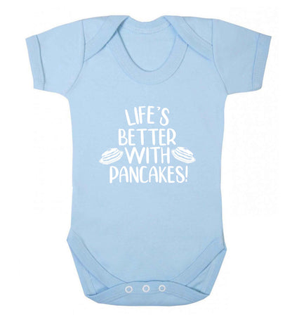 Life's better with pancakes baby vest pale blue 18-24 months