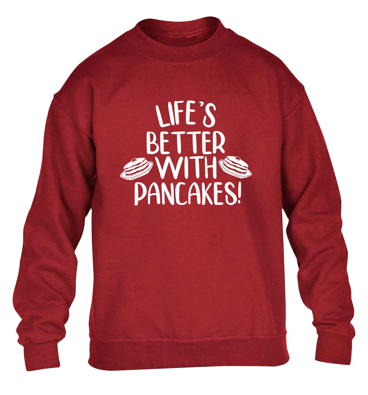 Life's better with pancakes children's grey sweater 12-13 Years