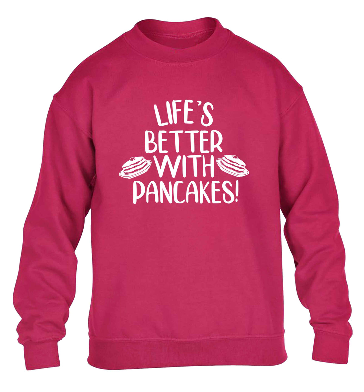 Life's better with pancakes children's pink sweater 12-13 Years