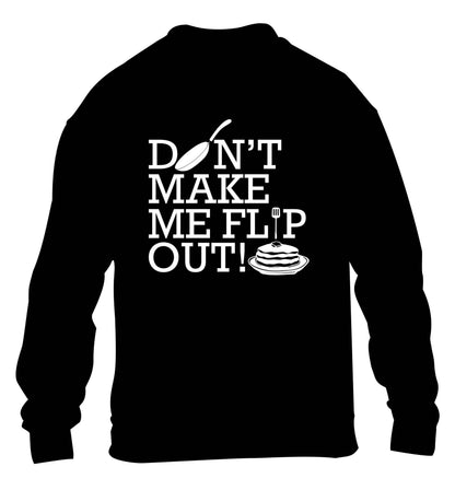 Don't make me flip out children's black sweater 12-13 Years