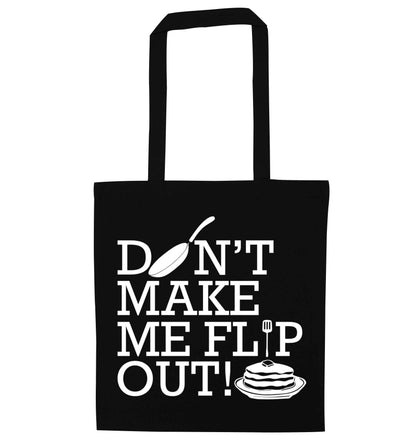 Don't make me flip out black tote bag