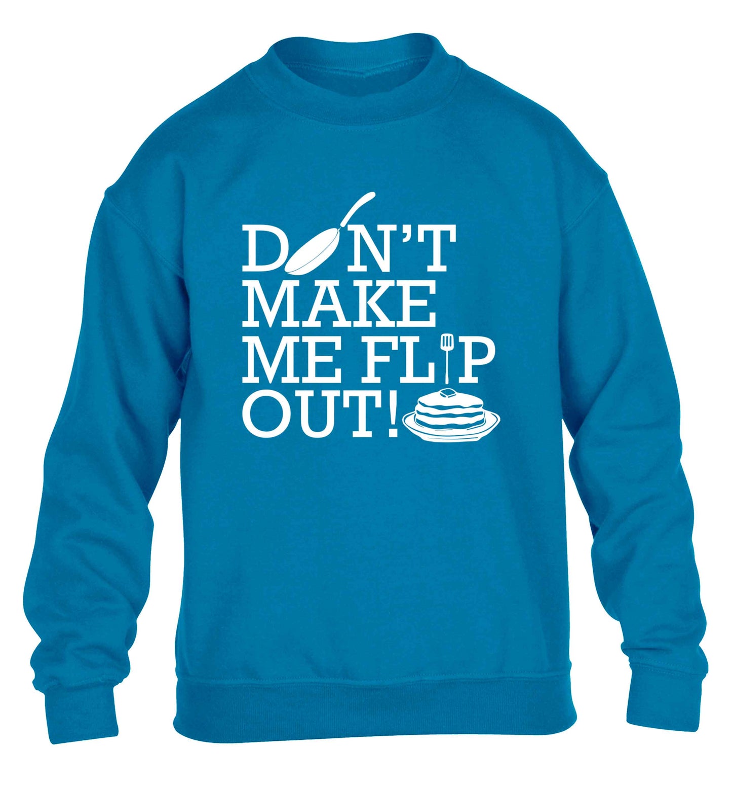 Don't make me flip out children's blue sweater 12-13 Years