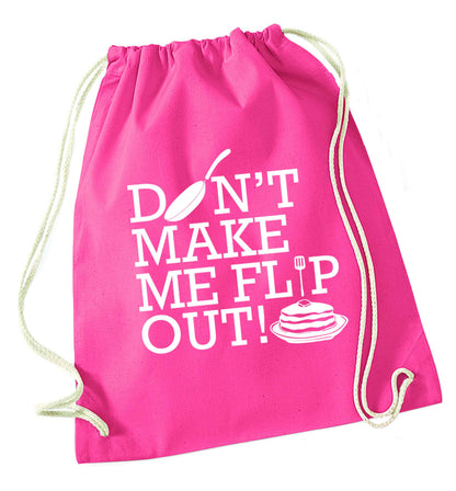 Don't make me flip out pink drawstring bag