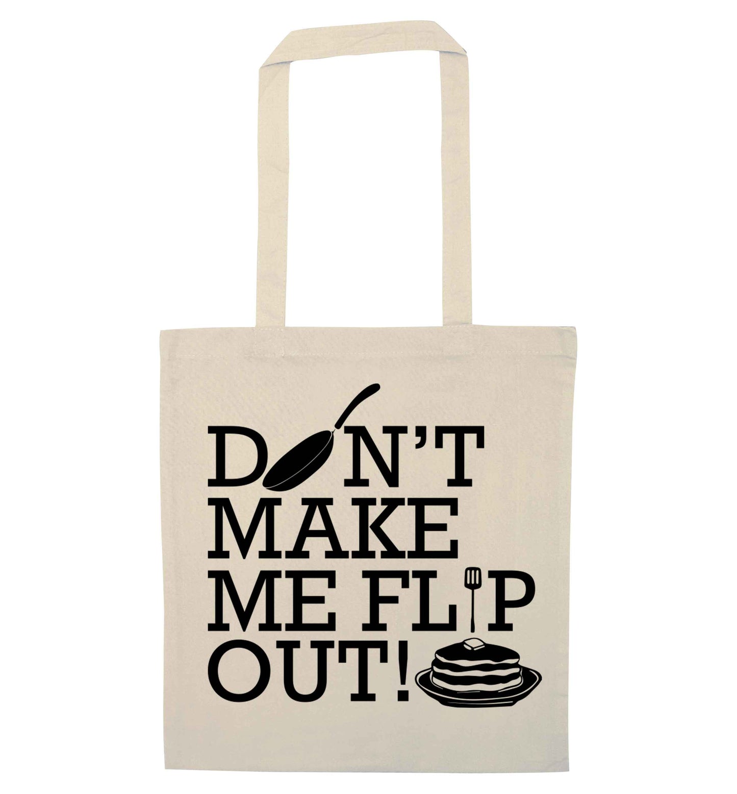Don't make me flip out natural tote bag