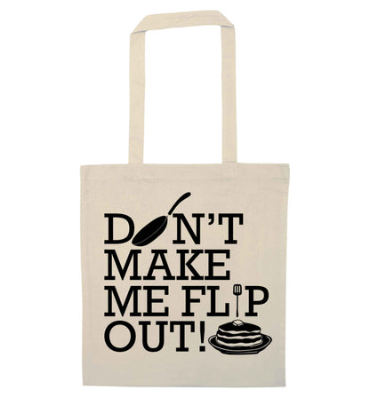Don't make me flip out natural tote bag