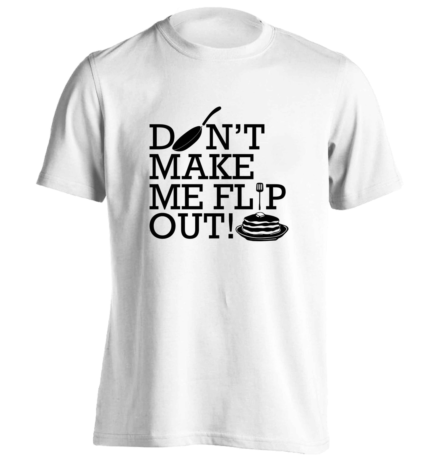 Don't make me flip out adults unisex white Tshirt 2XL