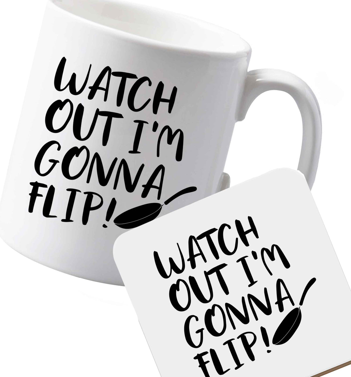 10 oz Ceramic mug and coaster Favourite Type Pan Pancake both sides