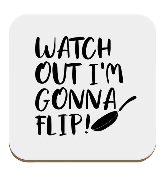 Watch out I'm gonna flip! set of four coasters