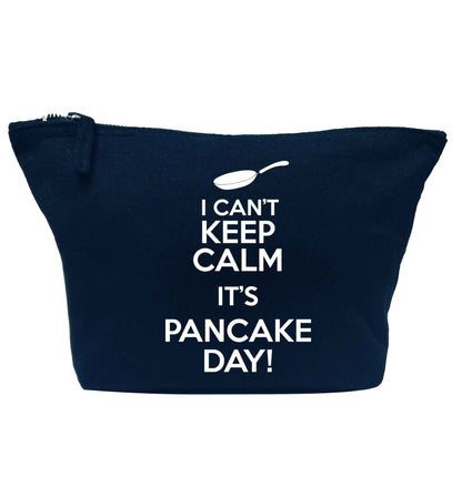 I can't keep calm it's pancake day! navy makeup bag