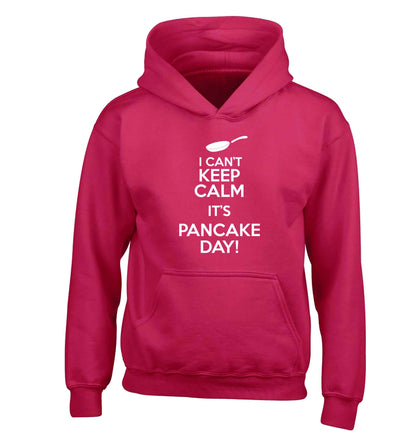 I can't keep calm it's pancake day! children's pink hoodie 12-13 Years