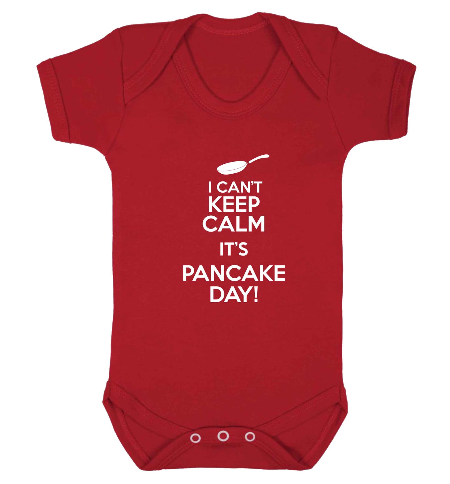 I can't keep calm it's pancake day! baby vest red 18-24 months