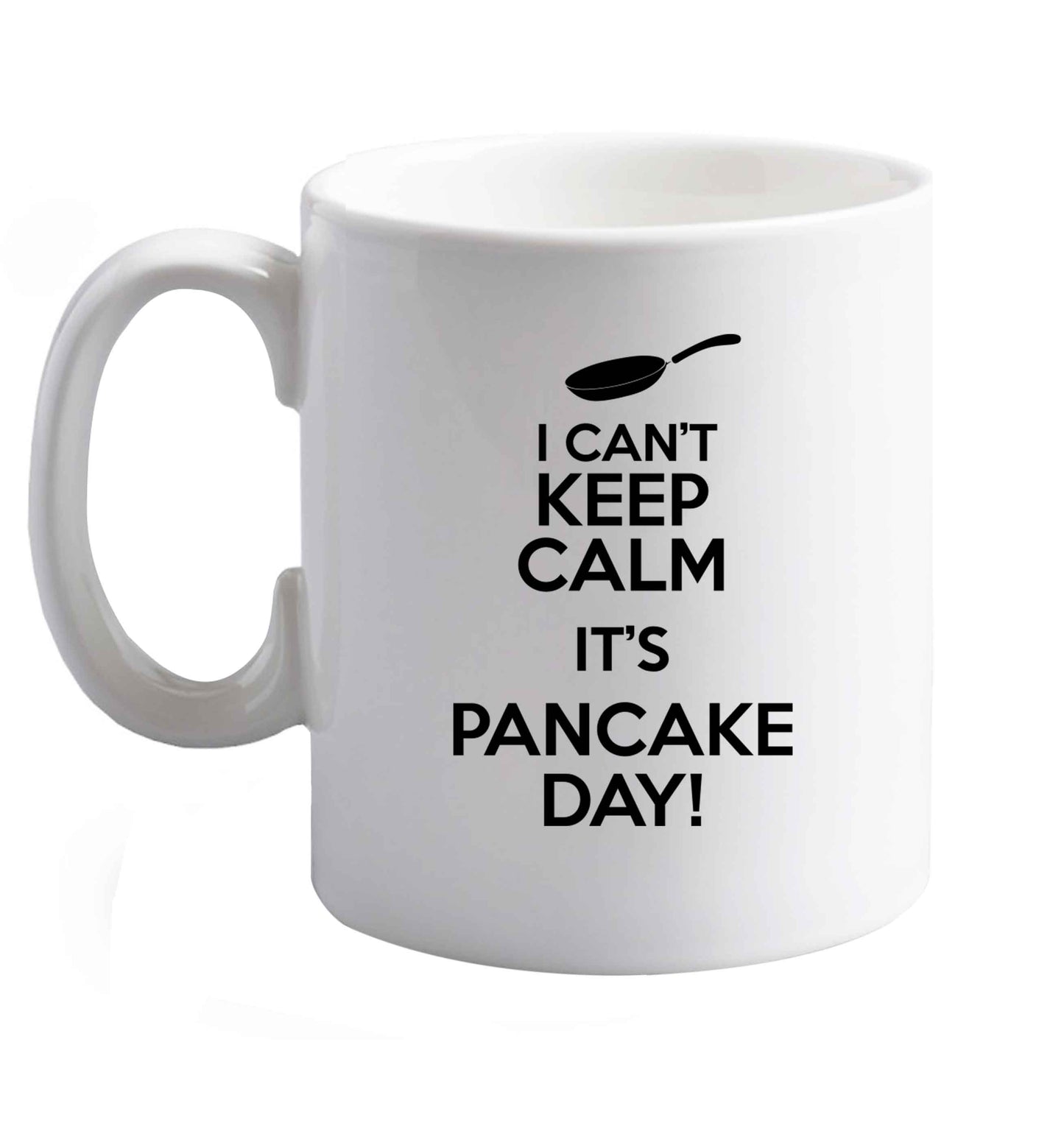 10 oz Favourite Type Pan Pancake ceramic mug right handed