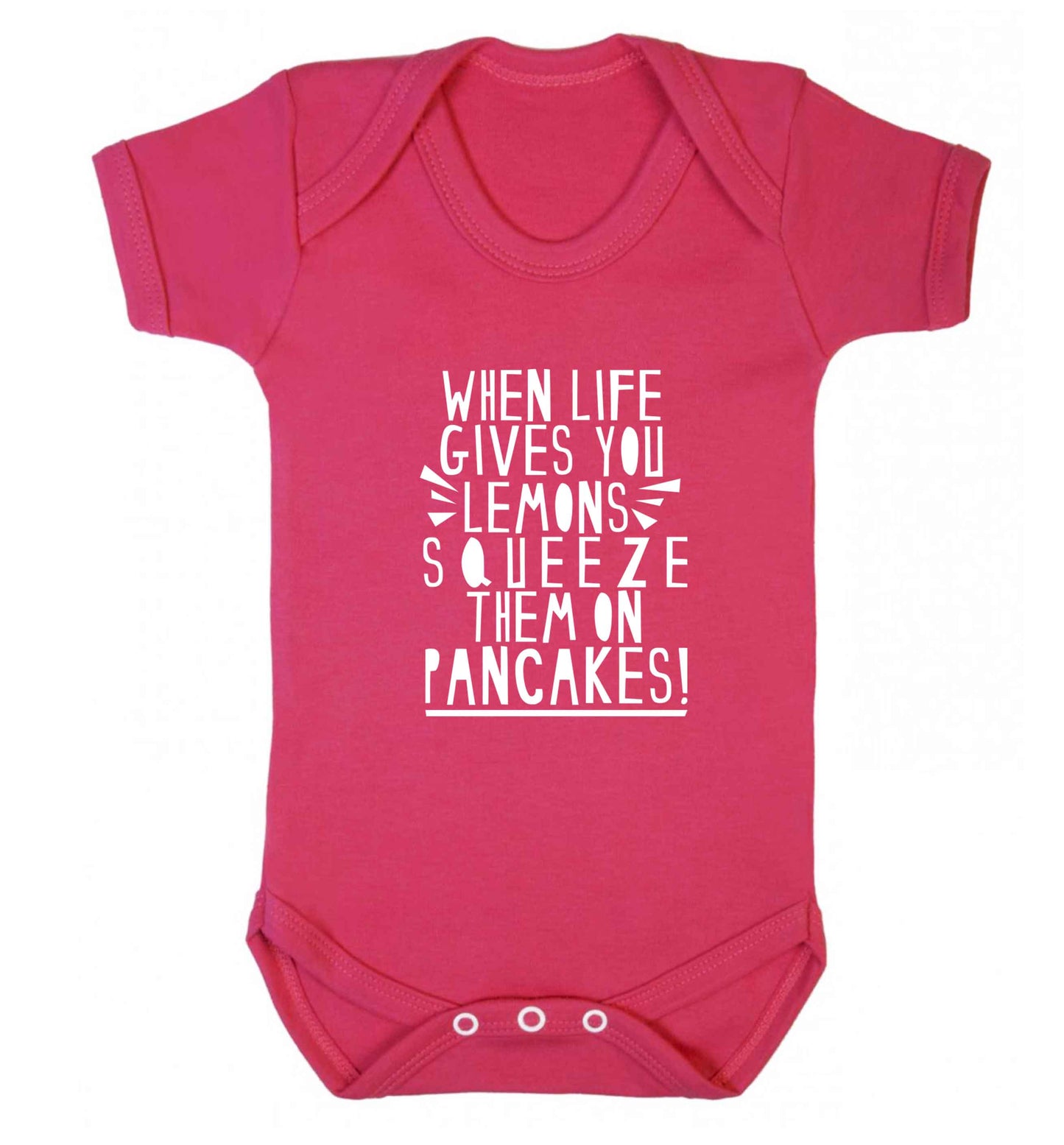 When life gives you lemons squeeze them on pancakes! baby vest dark pink 18-24 months