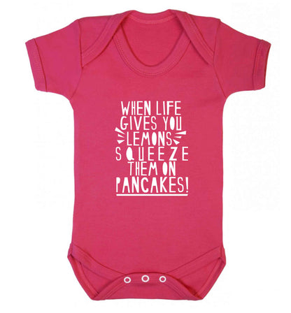 When life gives you lemons squeeze them on pancakes! baby vest dark pink 18-24 months