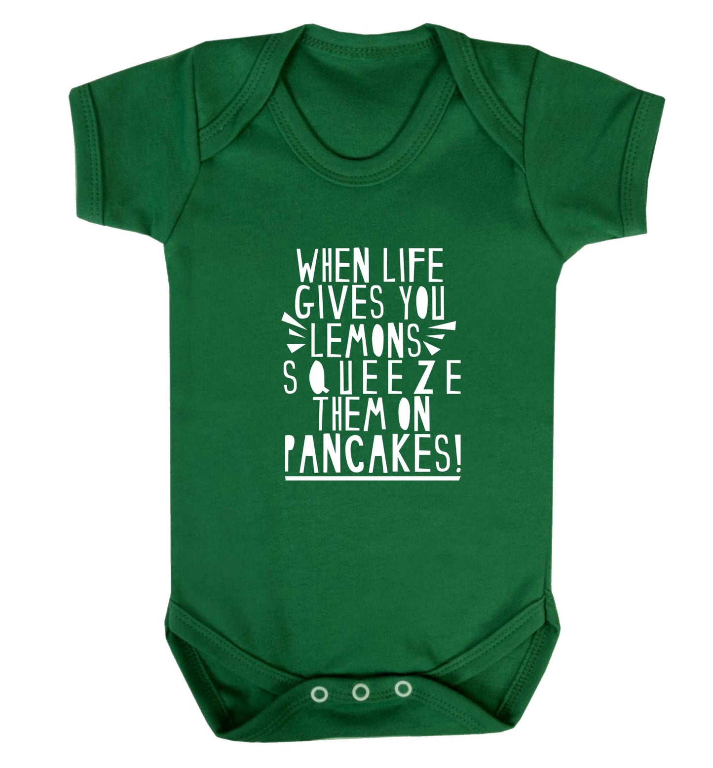 When life gives you lemons squeeze them on pancakes! baby vest green 18-24 months