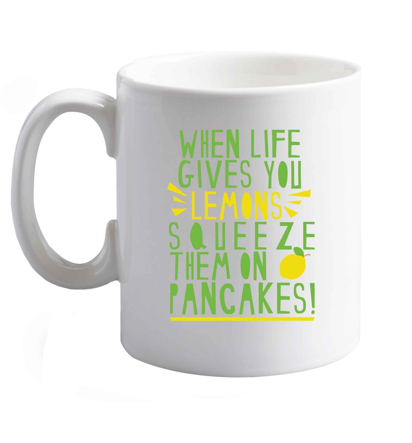 10 oz Favourite Type Pan Pancake ceramic mug right handed