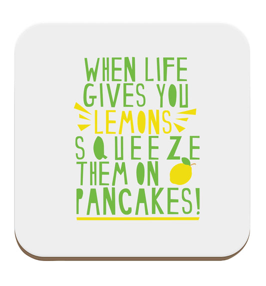 When life gives you lemons squeeze them on pancakes! set of four coasters