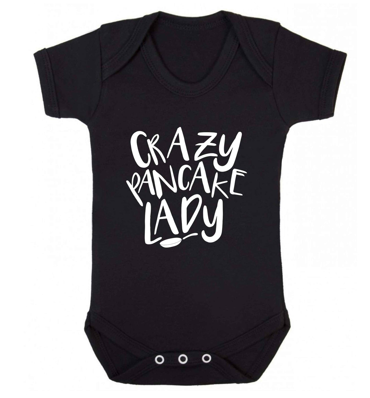Crazy pancake lady baby vest black 18-24 months