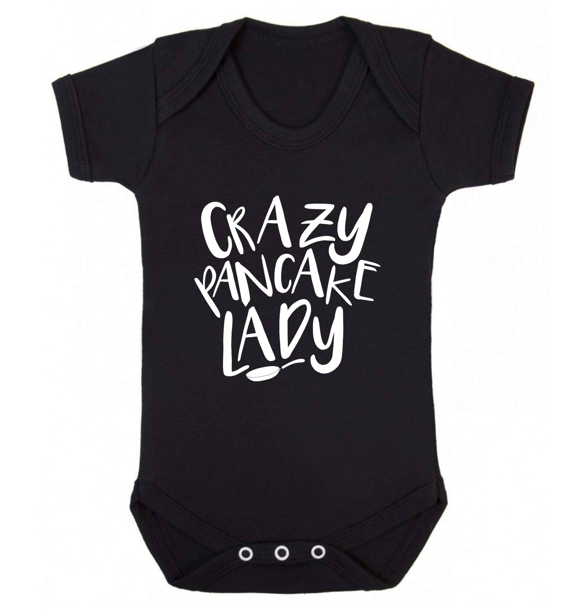 Crazy pancake lady baby vest black 18-24 months
