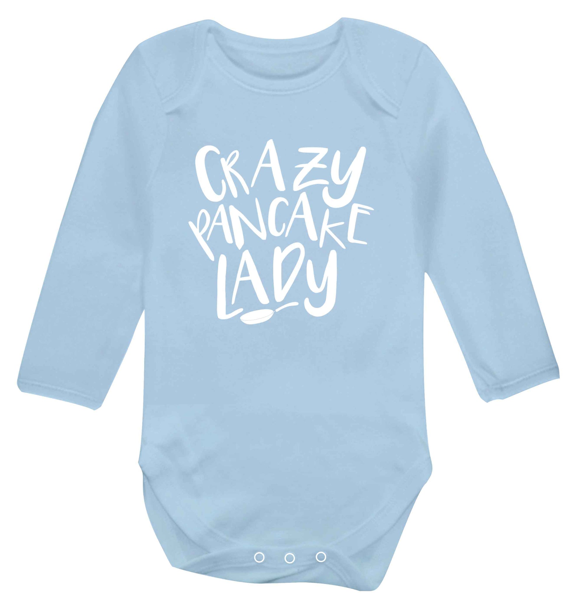 Crazy pancake lady baby vest long sleeved pale blue 6-12 months