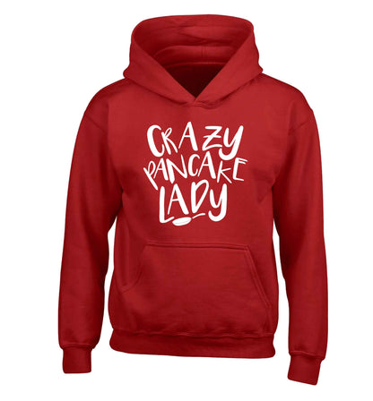 Crazy pancake lady children's red hoodie 12-13 Years