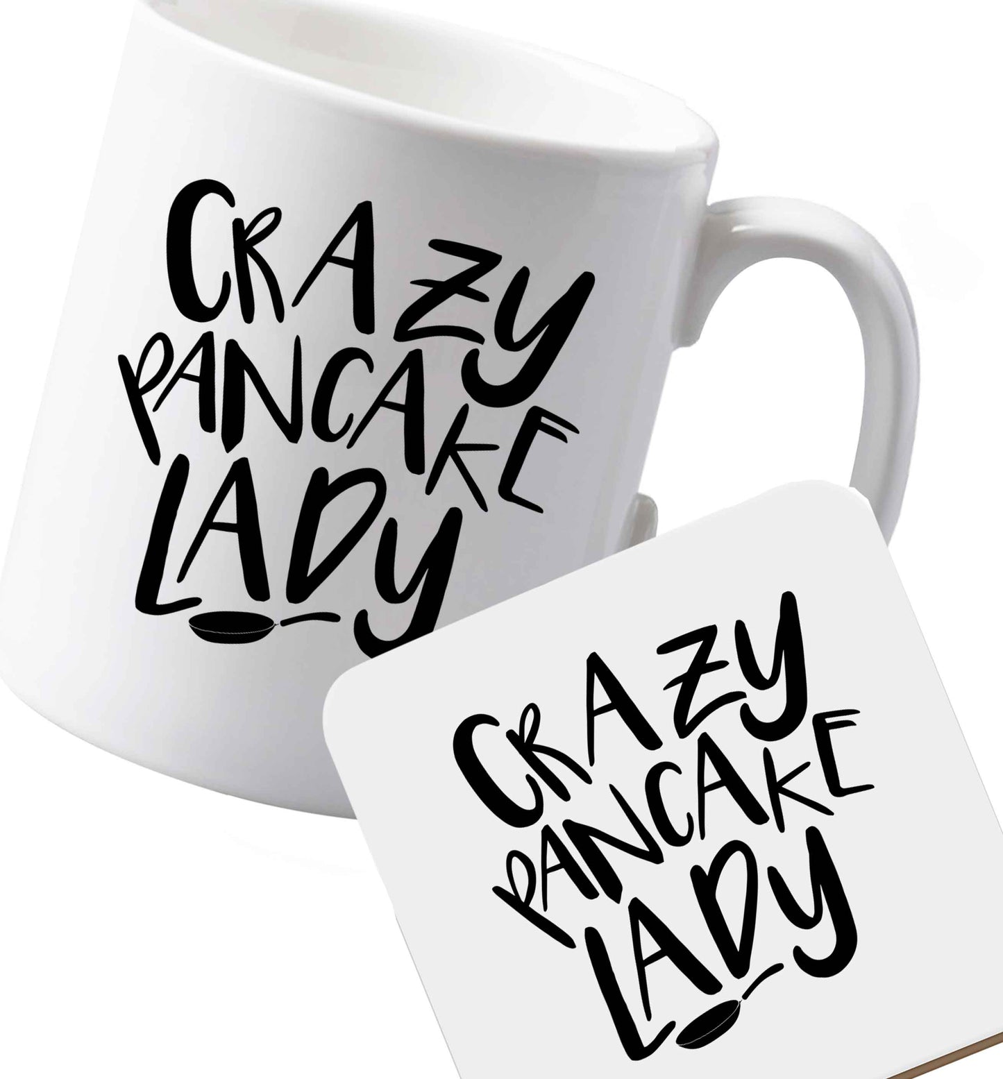 10 oz Ceramic mug and coaster Favourite Type Pan Pancake both sides