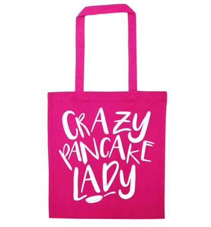 Crazy pancake lady pink tote bag