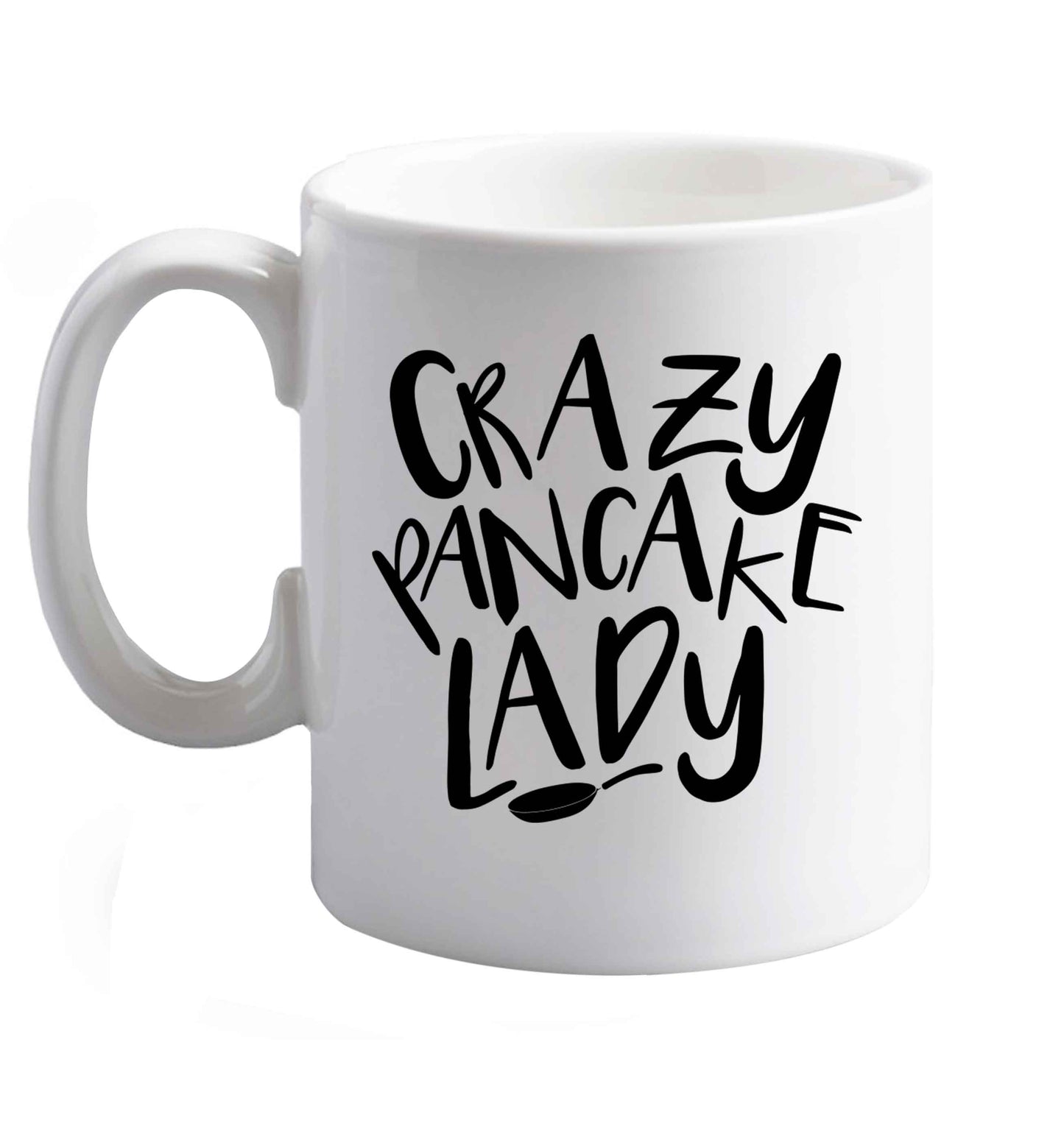 10 oz Favourite Type Pan Pancake ceramic mug right handed