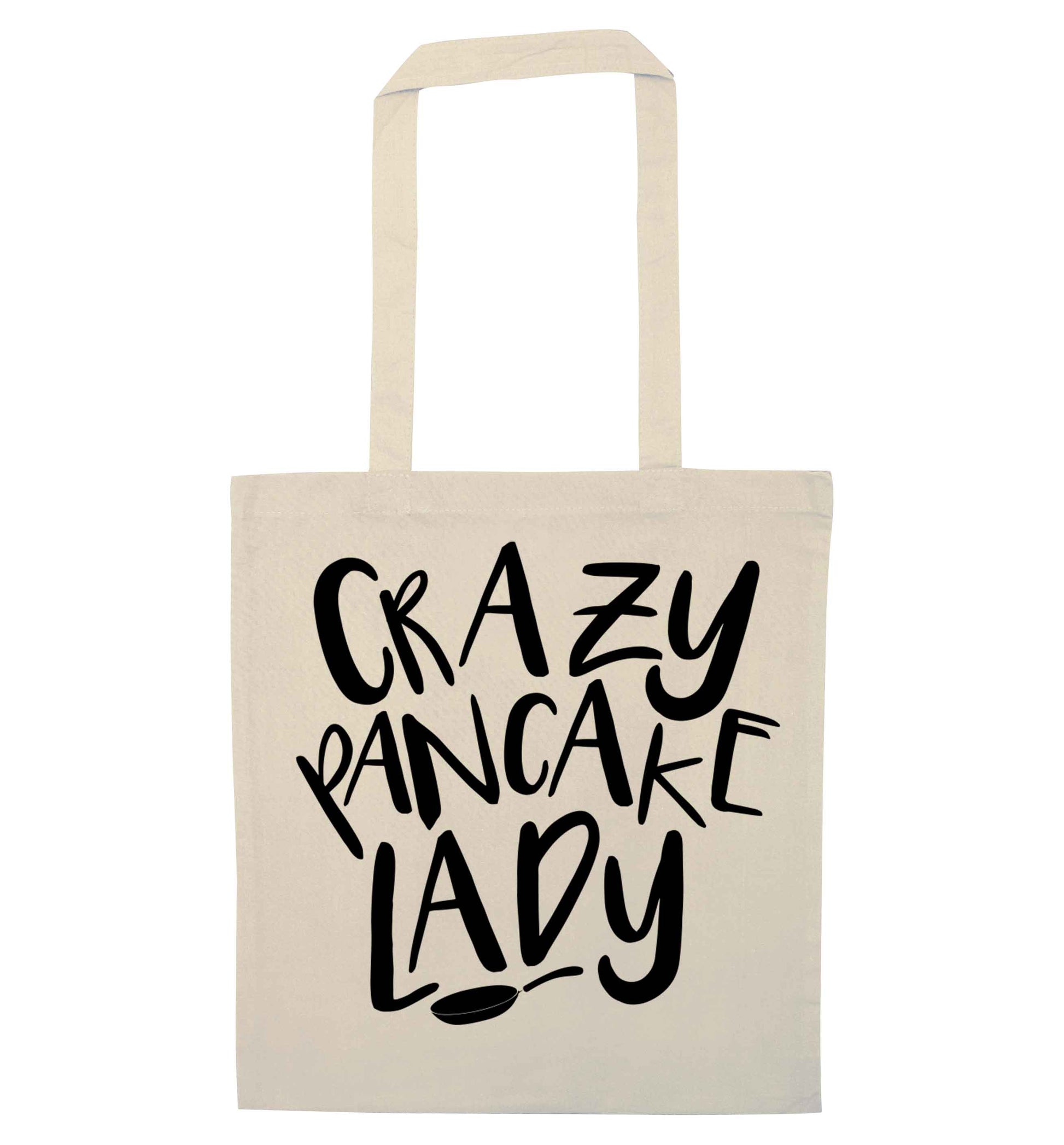 Crazy pancake lady natural tote bag