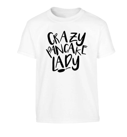 Crazy pancake lady Children's white Tshirt 12-13 Years