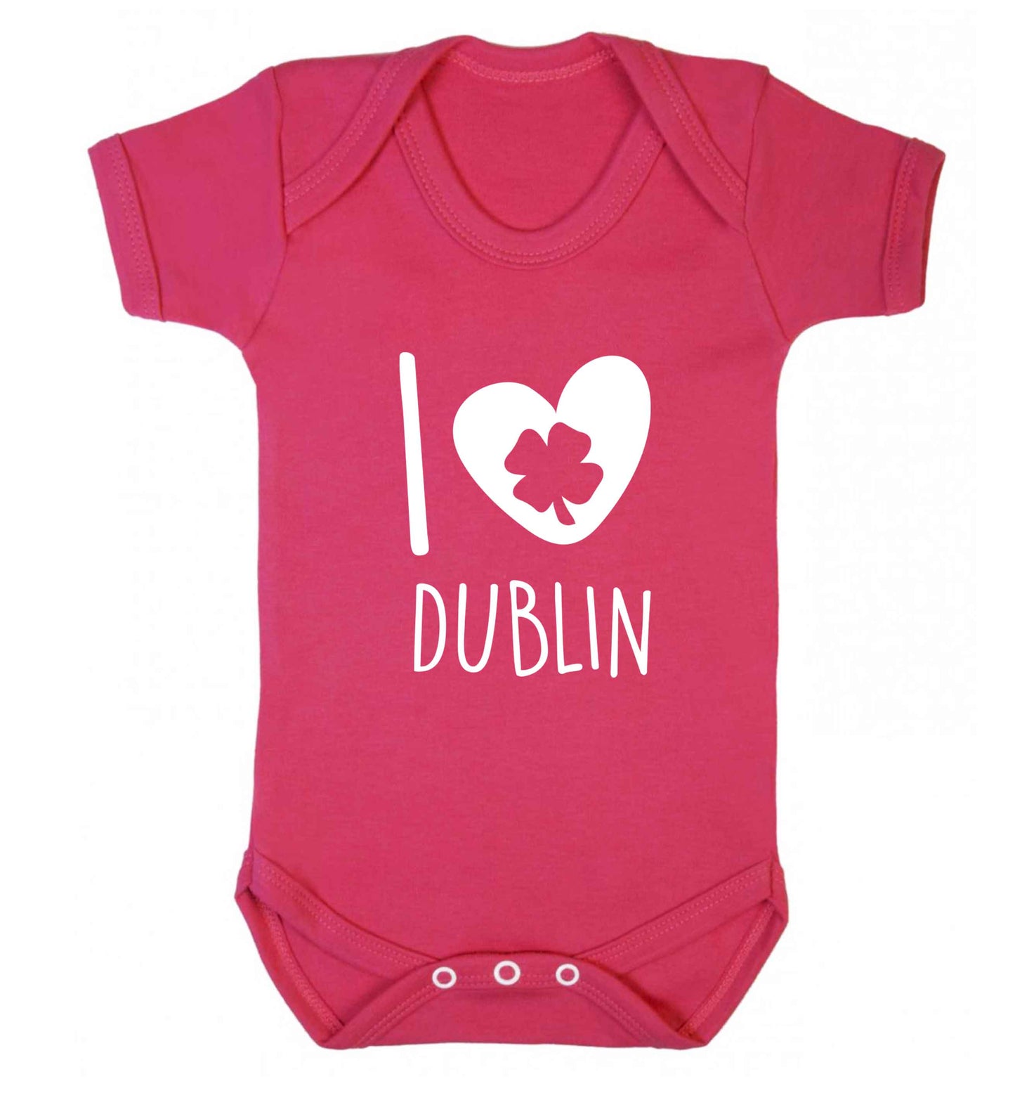 I love Dublin baby vest dark pink 18-24 months