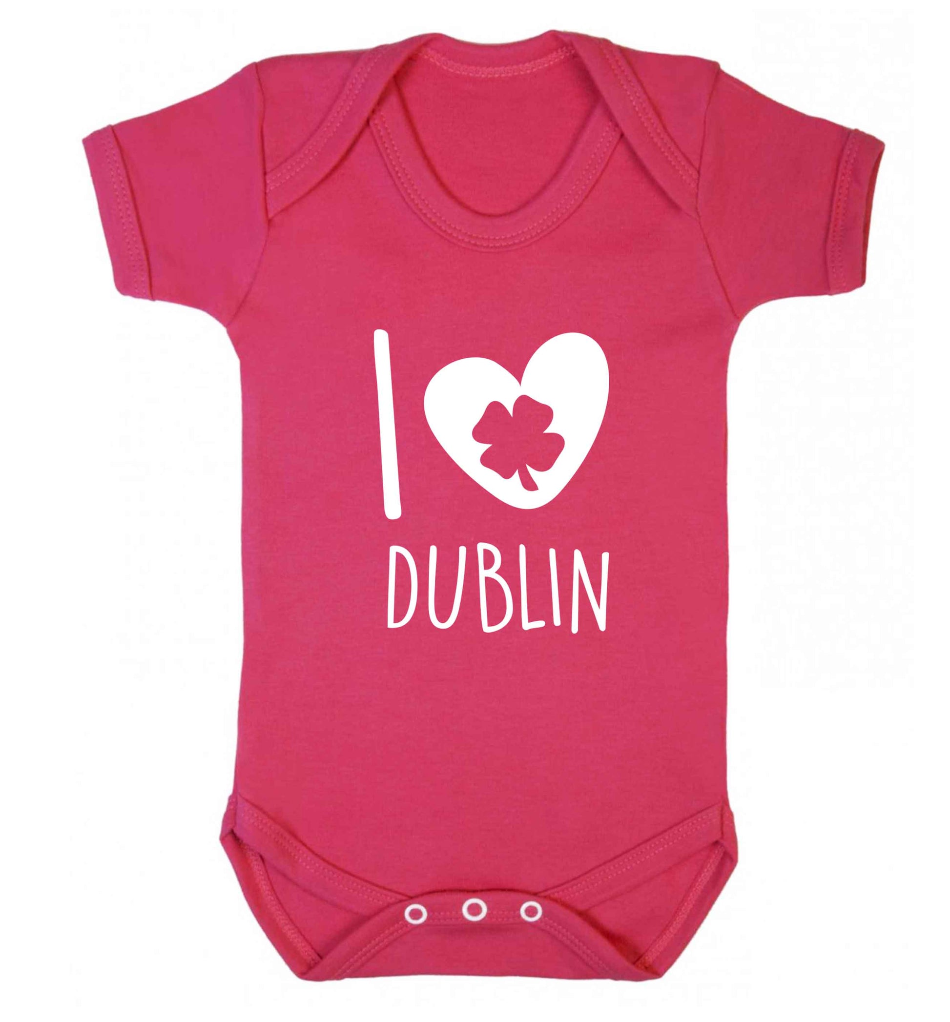 I love Dublin baby vest dark pink 18-24 months