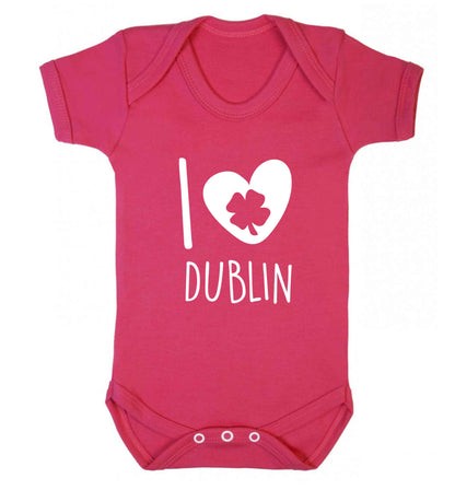 I love Dublin baby vest dark pink 18-24 months