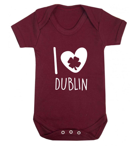 I love Dublin baby vest maroon 18-24 months
