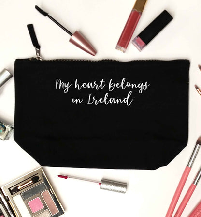 My heart belongs in Ireland black makeup bag