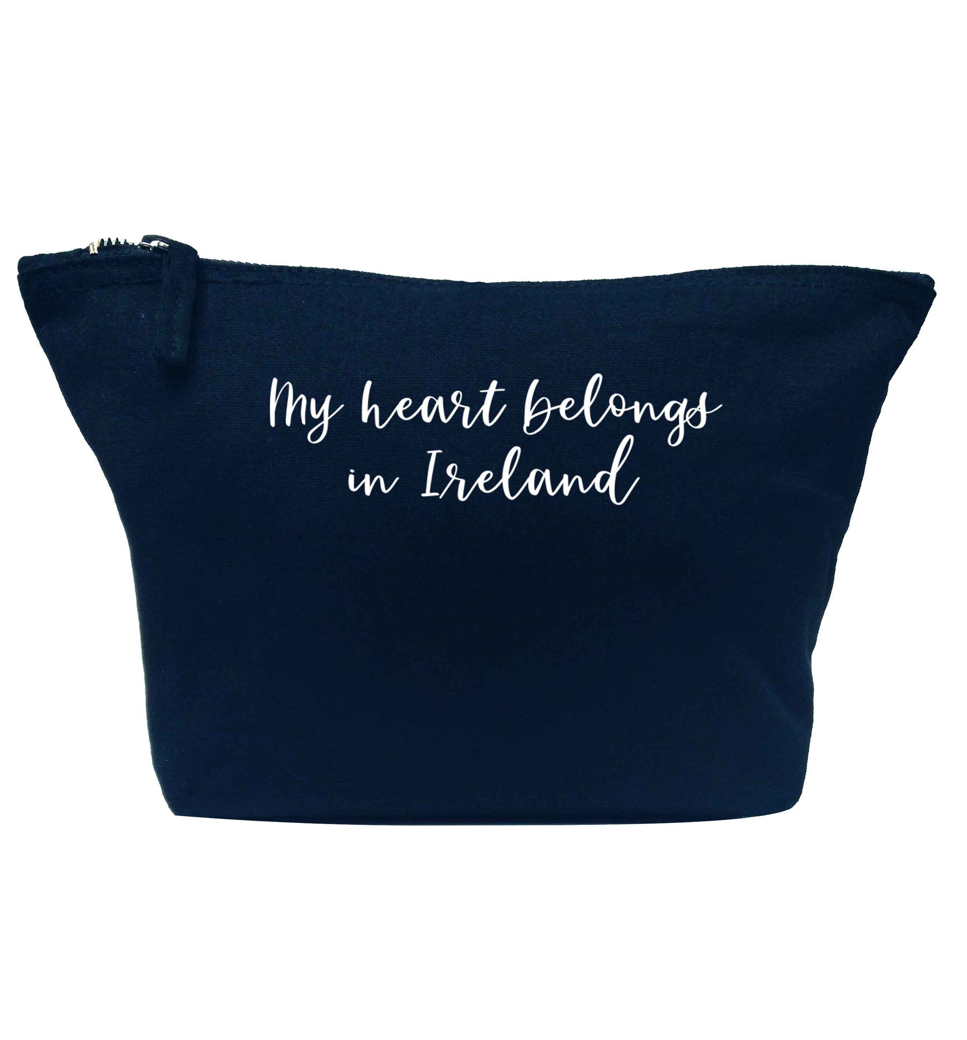 My heart belongs in Ireland navy makeup bag